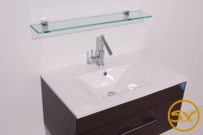 Тумба с раковиной SanVit Квадро Lux 90 kkvad090 с фактурой под дерево подвесная Акация светлая