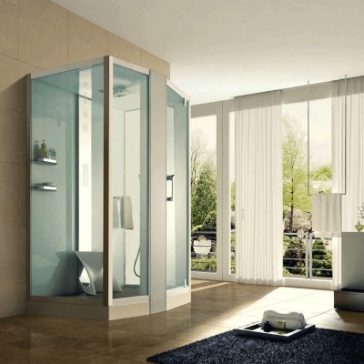 Душевая кабина Orans SR-89102S L white 150x100 с баней профиль Белый задние стенки Белые