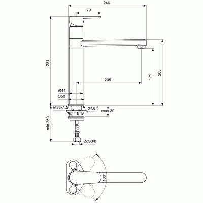 Смеситель для кухн Ideal Standard Cerafine Model O BC501AA Хром
