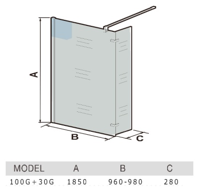 Душевая перегородка WeltWasser WW400 100G+30G 10000002948 профиль Хром стекло прозрачное