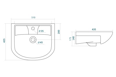 Тумба под раковину Style Line Эко Стандарт 10 Ладога 50 Белый глянец