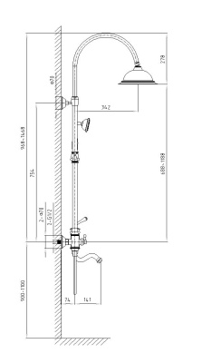 Душевая система Timo Adelia SX-6010/04 Черный антик