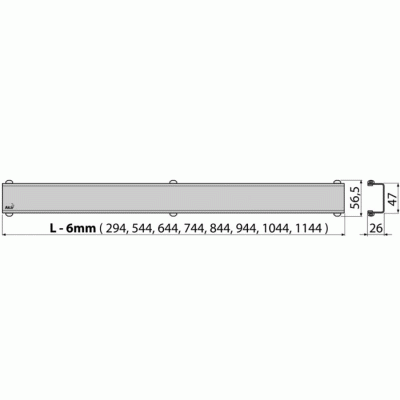 Решетка для лотка Alcaplast DESIGN-550MN Хром матовый