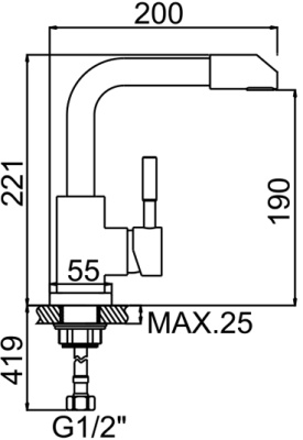 Смеситель для кухни Zerix LR71198-4 ZX0917 Нержавеющая сталь
