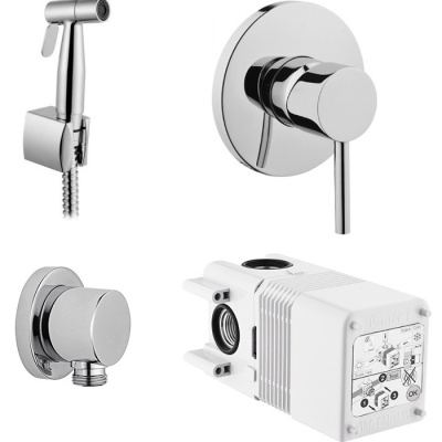 Комплект унитаза Vitra S 50 5956B003-0101 с гигиеническим душем Vitra Minimax S A49218EXP с сиденьем Микролифт Хром