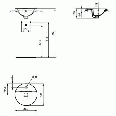 Раковина Ideal Standard Connect 38 E504101 Белая
