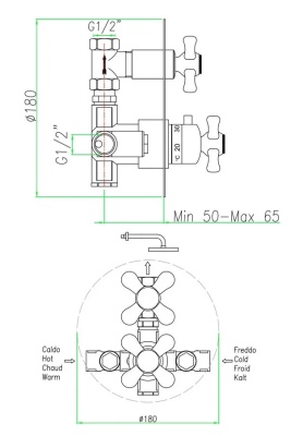 Смеситель для душа Webert Armony AM970901017 Хром Золото