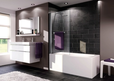 Шторка на ванну Huppe X1 75x140 матовый Хром прозрачное