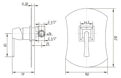 Смеситель для душа Migliore Opera ML.OPR-6030 Хром Смеситель для душа Migliore Opera ML.OPR-6030 Хром