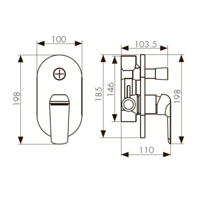 Смеситель для душа Kaiser Glory 69177 Хром