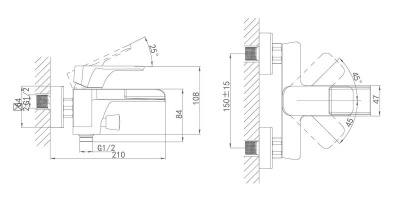 Смеситель для ванны D&K Berlin Steinbeis DA1433516 Хром Белый
