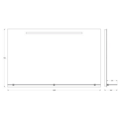 Зеркало Evoform Ledline-S 75х120 с подсветкой