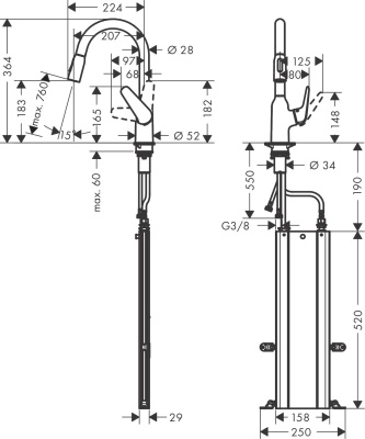 Смеситель для кухни Hansgrohe Focus M4216-H180 71821000 Хром