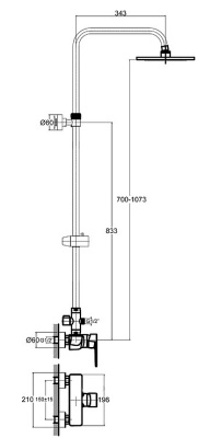 Душевая система Orange Flipo M23-912cr Хром