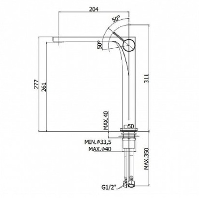 Смеситель для раковины Paffoni Rock RO081ST Сталь