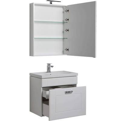 Комплект мебели для ванной Aquanet Рондо 70 195698 подвесной Белый