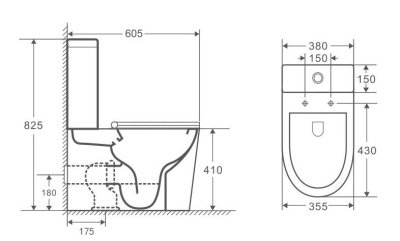 Унитаз компакт Owl 1975 Vind Cirkel-G OWLT190303 без бачка с сиденьем Микролифт