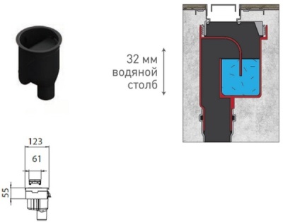 Душевой лоток Berges Wasserhaus B1 Antik 600 091024 с решеткой Хром глянец