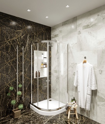 Душевой уголок Agger A01-090TCR 90x90 профиль Хром стекло прозрачное