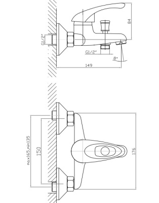 Смеситель для ванны Orange Gabi M81-100cr Хром
