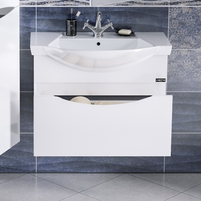 Тумба с раковиной СанТа Сатурн 75 700223 подвесная Белая