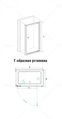 Душевой уголок RGW Passage PA-43 100x80 профиль Хром стекло прозрачное