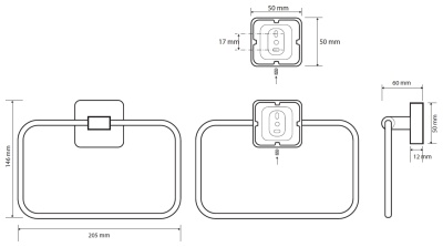 Кольцо для полотенец Bemeta Tasi 154104062 Хром