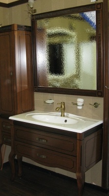 Комплект мебели для ванной Opadiris Фреско 100 Светлый орех с темной патиной