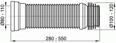 Фановая труба гофровая Alcaplast A97 Белая