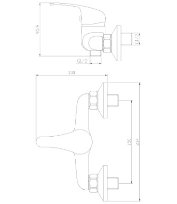 Смеситель Rossinka Y Y35-41 для душа
