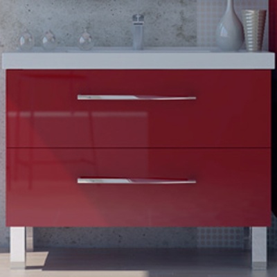 Тумба с раковиной SanVit Сольвейг 90 в цвете Ral Красный глянец