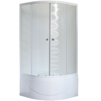 Душевой уголок Royal Bath BK 100х100 RB100BK-C с поддоном профиль Белый стекло матовое