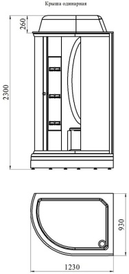 Душевая кабина Radomir Гранд 123x93 R 1-05-1-2-0-1160 профиль Белый стекло прозрачное