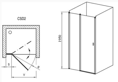 Душевая дверь в нишу Ravak Chrome CSD2-120 0QVGC100Z1 Сатин