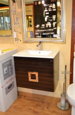 Тумба с раковиной SanVit Квадро Lux New 60 kkvadn060 с фактурой под дерево подвесная Акация светлая