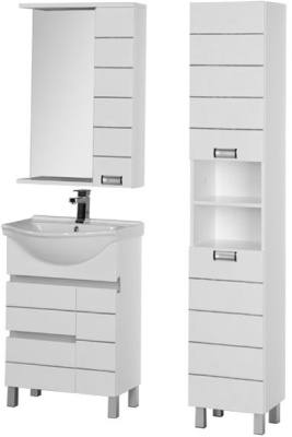 Зеркало со шкафом Aquanet Доминика 60 171918 с подсветкой R Белое