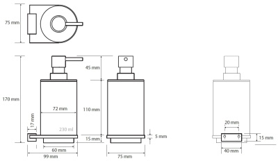 Дозатор для жидкого мыла Bemeta Galla 108109010 Черный матовый