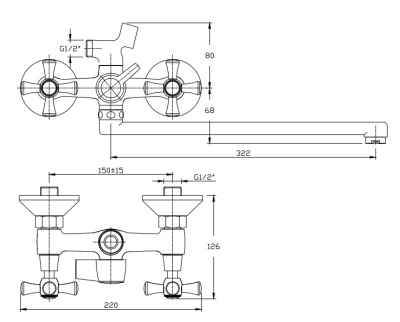 Смеситель для ванны Orange Classic M M71-211cr универсальный Хром