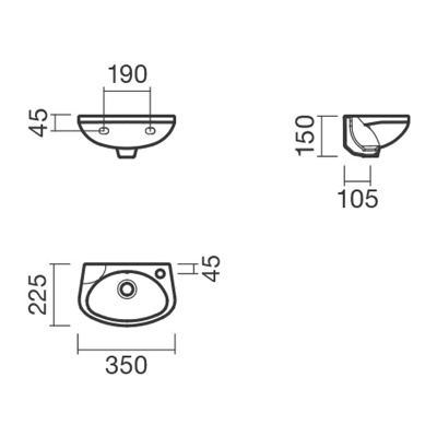 Раковина Sanitana Munigue 35 S10071516900000 Белая R