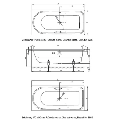 Стальная ванна Bette Ocean 180х80 8856-000 AR Plus R с антискользящим и антигрязевым покрытием