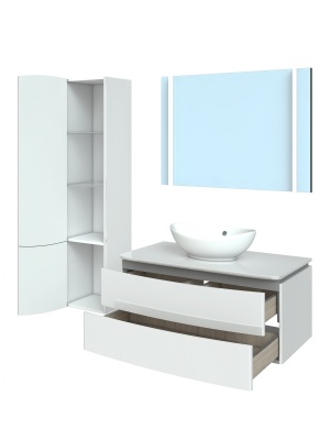 Тумба под раковину Vigo Cosmo 100 подвесная Белая