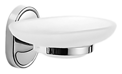 Мыльница Potato P2902 хром/белая
