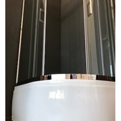 Душевой уголок Royal Bath RB-L-3001-2 90х90 без поддона профиль Хром стекло прозрачное