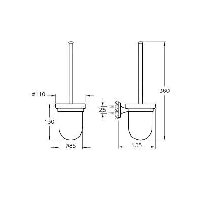 Ершик для унитаза Vitra Marin A44948 Хром