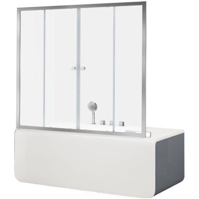 Шторка на ванну Aquanet Alfa 5 NAA6142 150 00196042 профиль Хром стекло прозрачное