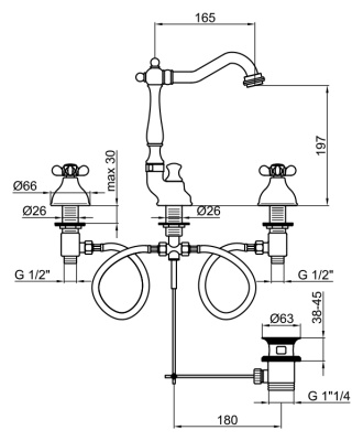 Смеситель для раковины Webert Ottocento OT750202 Хром