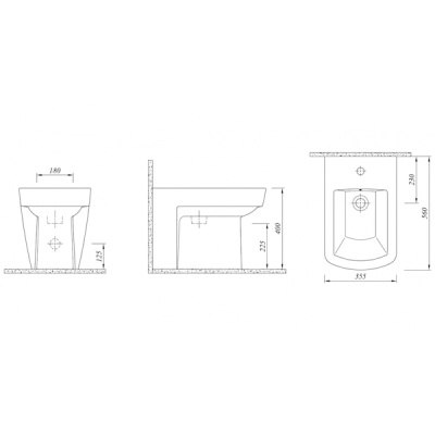 Биде Kale Basics 7112238000 напольное Белое