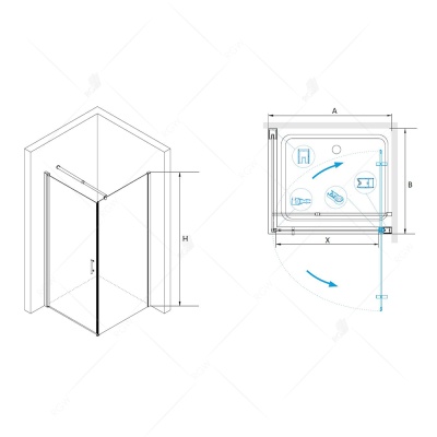 Душевой уголок RGW Leipzig LE-33 80x80 профиль Хром стекло прозрачное