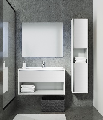 Тумба с раковиной SanVit Контур 70 kkont070 в цвете Ral подвесная Белый глянец