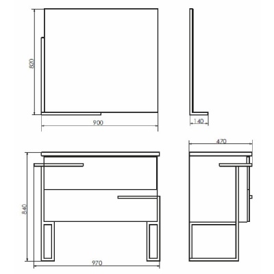 Тумба с раковиной Comforty Дюссельдорф 90 4148007 Дуб дымчатый